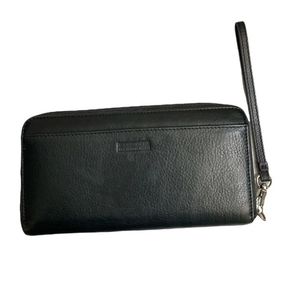 Levenger studded zipper clutch wristlet walker